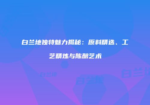 白兰地独特魅力揭秘：原料精选、工艺精炼与陈酿艺术