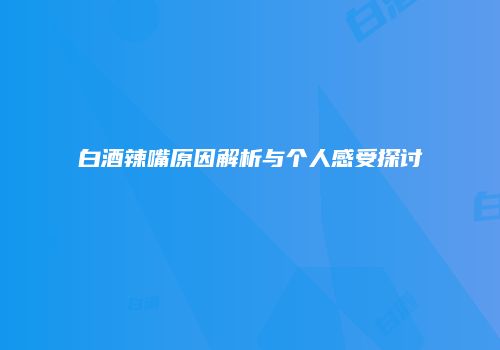 白酒辣嘴原因解析与个人感受探讨