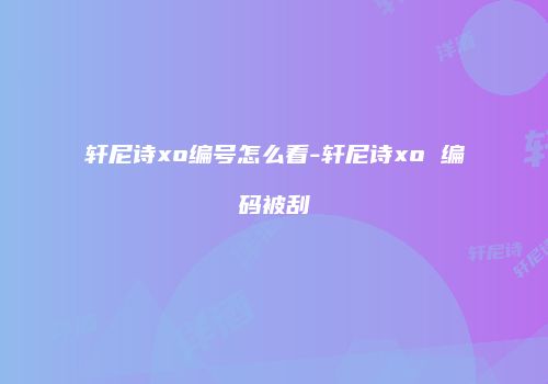 轩尼诗xo编号怎么看-轩尼诗xo 编码被刮