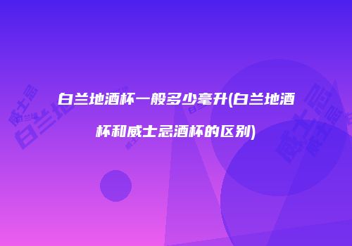 白兰地酒杯一般多少毫升(白兰地酒杯和威士忌酒杯的区别)