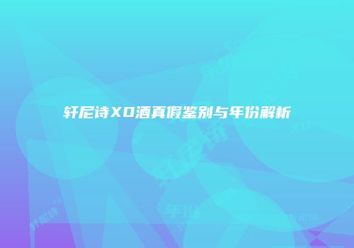 轩尼诗XO酒真假鉴别与年份解析