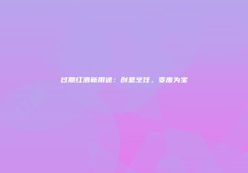 过期红酒新用途：创意烹饪，变废为宝