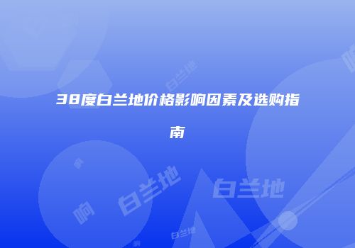 38度白兰地价格影响因素及选购指南