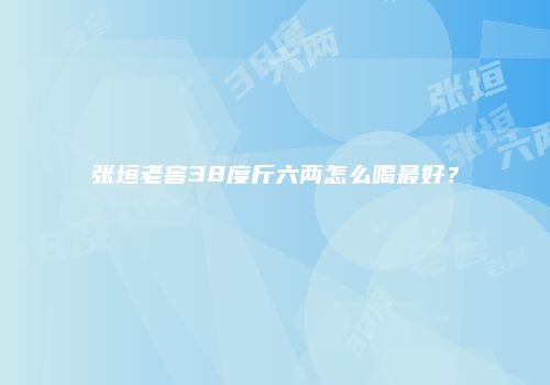 张垣老窖38度斤六两怎么喝最好？
