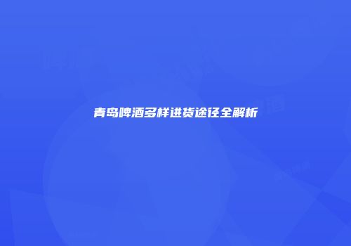 青岛啤酒多样进货途径全解析