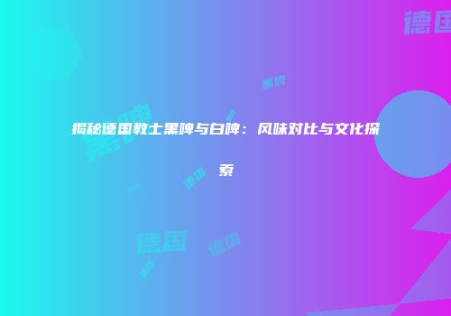 揭秘德国教士黑啤与白啤：风味对比与文化探索