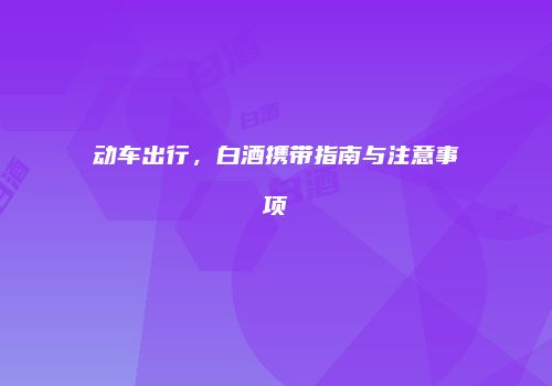 动车出行，白酒携带指南与注意事项