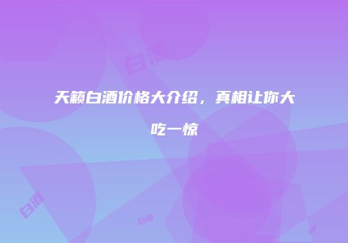 天籁白酒价格大介绍，真相让你大吃一惊