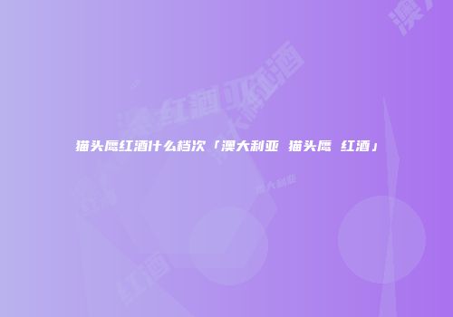 猫头鹰红酒什么档次「澳大利亚 猫头鹰 红酒」
