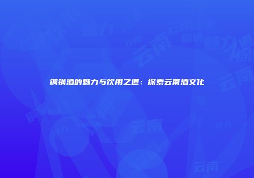 铜锅酒的魅力与饮用之道：探索云南酒文化
