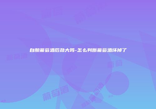 自酿葡萄酒后劲大吗-怎么判断葡萄酒坏掉了