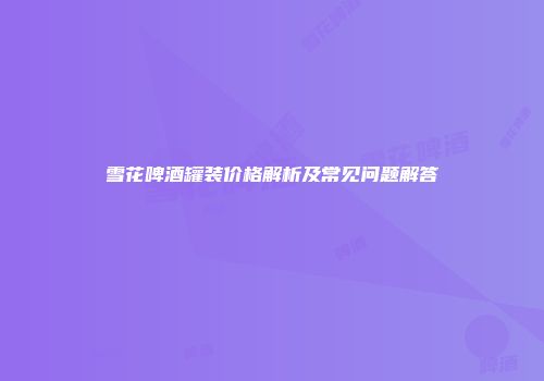 雪花啤酒罐装价格解析及常见问题解答