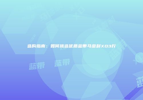 选购指南：如何挑选优质蓝带马爹利XO3斤
