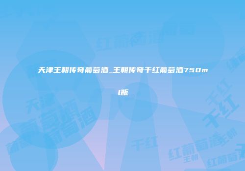 天津王朝传奇葡萄酒_王朝传奇干红葡萄酒750ml瓶