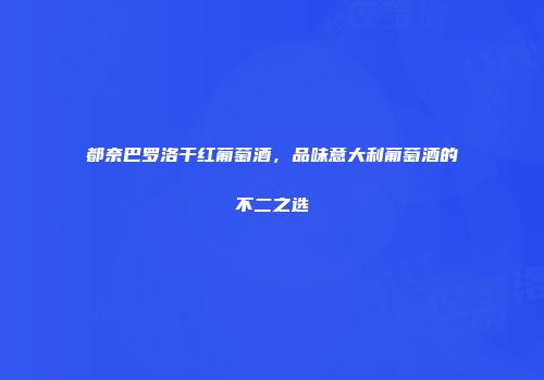 都奈巴罗洛干红葡萄酒，品味意大利葡萄酒的不二之选