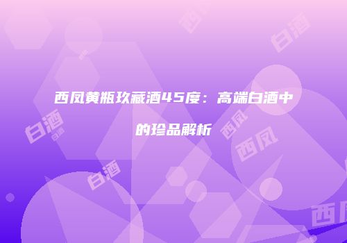 西凤黄瓶玖藏酒45度：高端白酒中的珍品解析