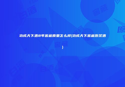 功成天下酒8年窖藏质量怎么样(功成天下窖藏原浆酒)