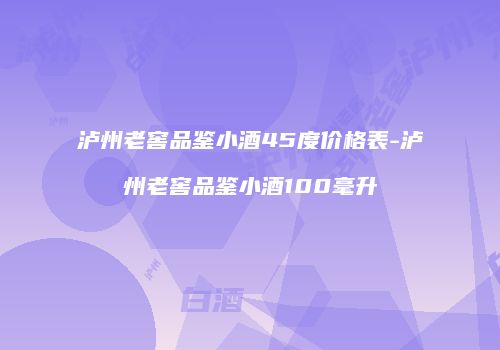 泸州老窖品鉴小酒45度价格表-泸州老窖品鉴小酒100毫升