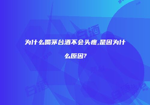 为什么喝茅台酒不会头疼,是因为什么原因?