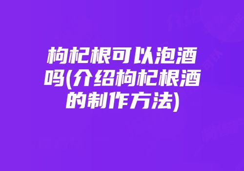 枸杞根可以泡酒吗(介绍枸杞根酒的制作方法)
