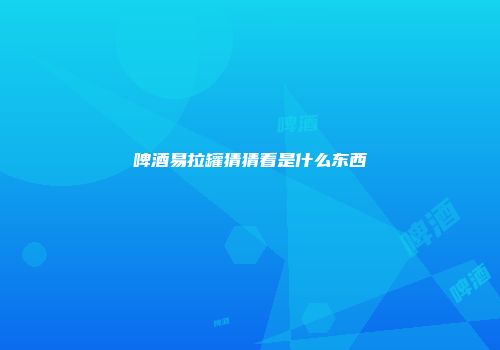 啤酒易拉罐猜猜看是什么东西