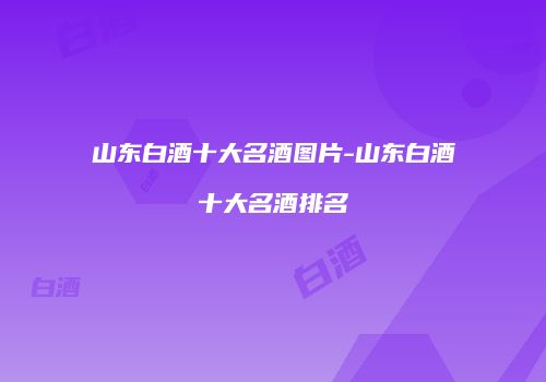 山东白酒十大名酒图片-山东白酒十大名酒排名