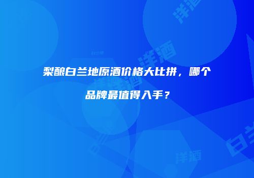 梨酿白兰地原酒价格大比拼，哪个品牌最值得入手？