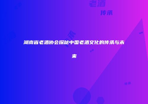 湖南省老酒协会探秘中国老酒文化的传承与未来