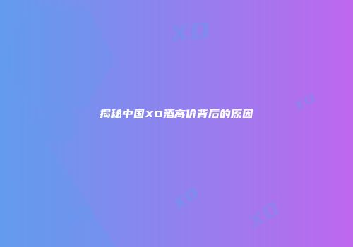 揭秘中国XO酒高价背后的原因