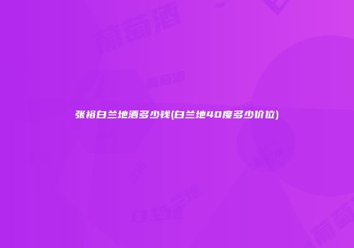 张裕白兰地酒多少钱(白兰地40度多少价位)
