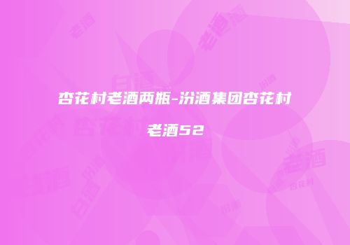 杏花村老酒两瓶-汾酒集团杏花村老酒52