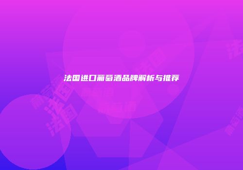 法国进口葡萄酒品牌解析与推荐