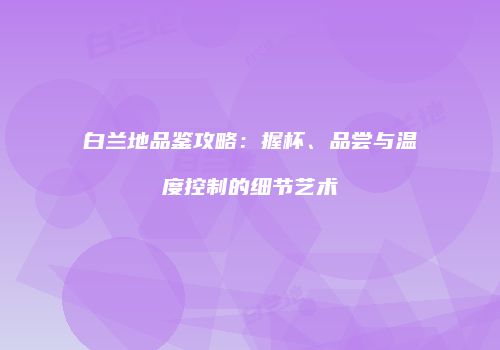 白兰地品鉴攻略：握杯、品尝与温度控制的细节艺术