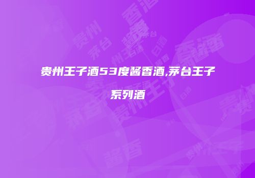 贵州王子酒53度酱香酒,茅台王子系列酒