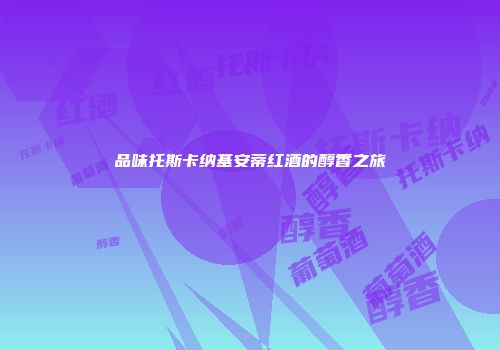 品味托斯卡纳基安蒂红酒的醇香之旅