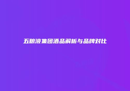 五粮液集团酒品解析与品牌对比
