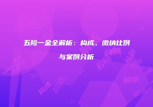 五险一金全解析：构成、缴纳比例与案例分析