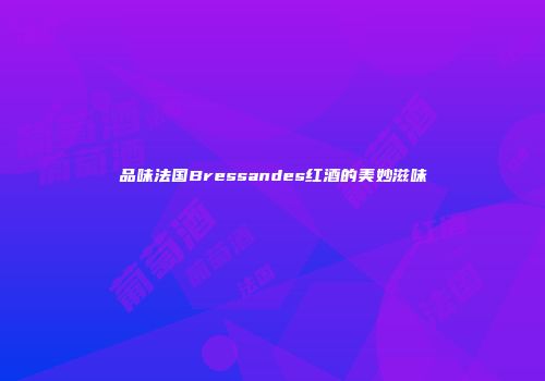 品味法国Bressandes红酒的美妙滋味