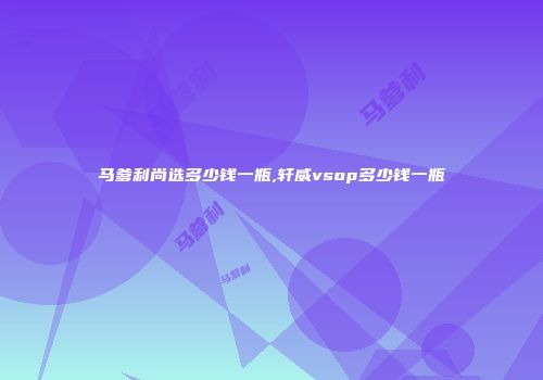 马爹利尚选多少钱一瓶,轩威vsop多少钱一瓶