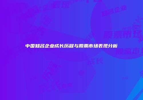 中国知名企业成长历程与股票市场表现分析