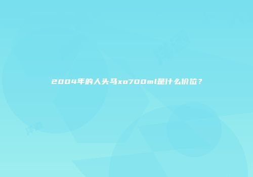2004年的人头马xo700ml是什么价位？