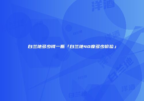 白兰地多少钱一瓶「白兰地40度多少价位」