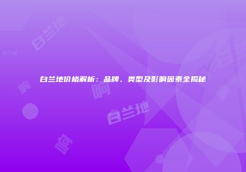 白兰地价格解析：品牌、类型及影响因素全揭秘