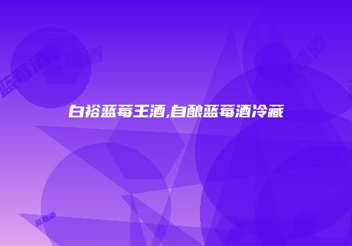 白裕蓝莓王酒,自酿蓝莓酒冷藏