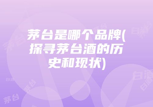 茅台是哪个品牌(探寻茅台酒的历史和现状)