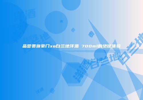 品尝贵族豪门xo白兰地洋酒 700ml的绝佳体验
