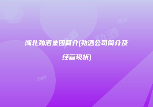 湖北劲酒集团简介(劲酒公司简介及经营现状)