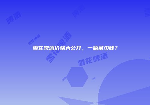 雪花啤酒价格大公开，一瓶多少钱？
