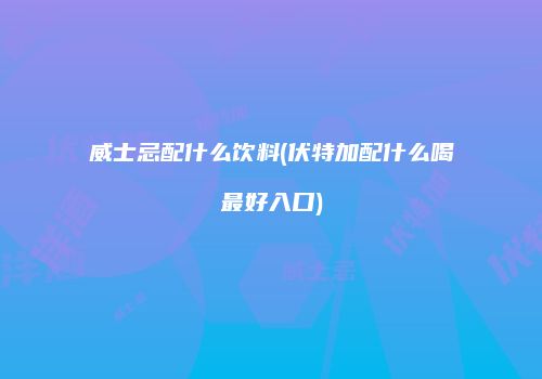 威士忌配什么饮料(伏特加配什么喝最好入口)