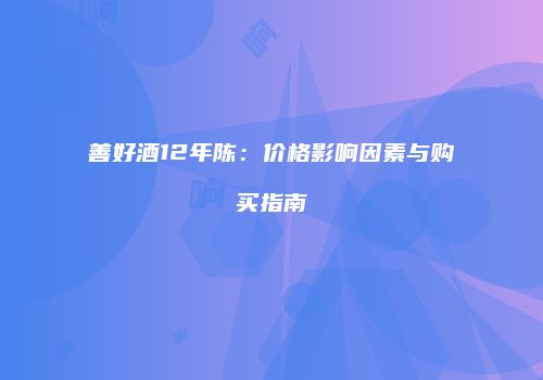 善好酒12年陈：价格影响因素与购买指南